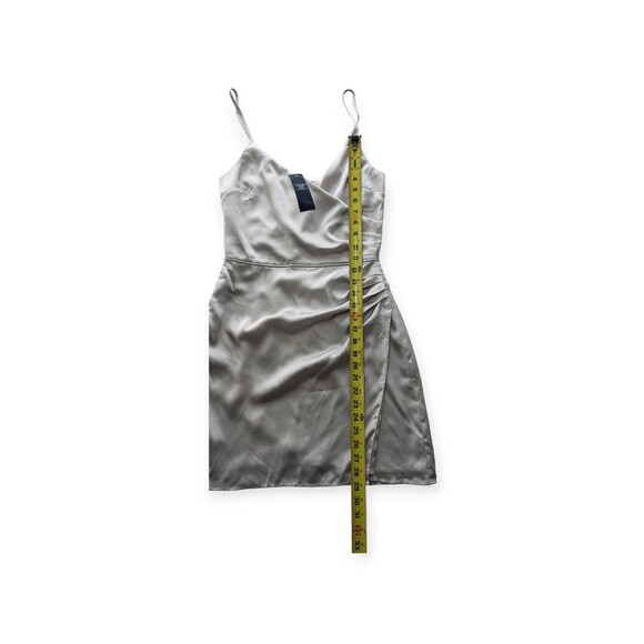 Abercrombie & Fitch Silver Pleated Mini Dress Size Small Tall - Picture 3 of 8